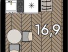 Студия, 16 м²