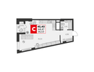 Студия, 45 м²