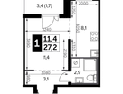 Студия, 28&nbsp;м²