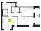 2-к. квартира, 68&nbsp;м²