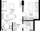 1-к. квартира, 41&nbsp;м²