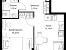 1-к. квартира, 36 м²