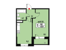 1-к. квартира, 40 м²