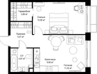 1-к. квартира, 48&nbsp;м²