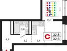Студия, 32&nbsp;м²