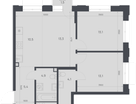 3-к. квартира, 64 м²