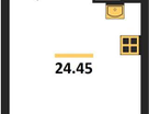 Студия, 24,4&nbsp;м²