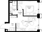 1-к. квартира, 34&nbsp;м²