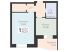 1-к. квартира, 45&nbsp;м²