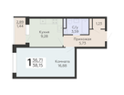 1-к. квартира, 38&nbsp;м²