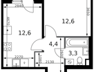 1-к. квартира, 34 м²