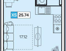 Студия, 25,7&nbsp;м²