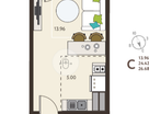 1-к. квартира, 26,7&nbsp;м²