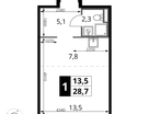 Студия, 28&nbsp;м²