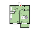1-к. квартира, 34 м²
