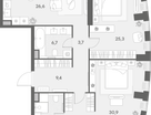 2-к. квартира, 110&nbsp;м²