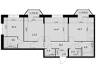3-к. квартира, 79&nbsp;м²