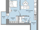 2-к. квартира, 43&nbsp;м²