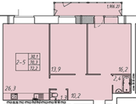 2-к. квартира, 71,2&nbsp;м²