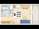 Студия, 27,4&nbsp;м²
