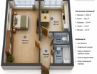 1-к. квартира, 38,6&nbsp;м²