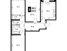 3-к. квартира, 83&nbsp;м²
