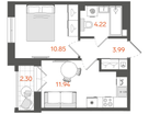 1-к. квартира, 31 м²