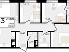 3-к. квартира, 78&nbsp;м²