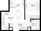 1-к. квартира, 40&nbsp;м²