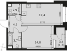 1-к. квартира, 45&nbsp;м²