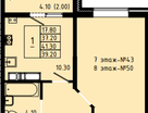 1-к. квартира, 39,2&nbsp;м²