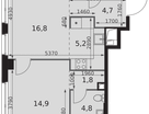2-к. квартира, 52&nbsp;м²