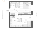 Студия, 46 м²