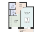 1-к. квартира, 39 м²
