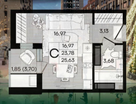 Студия, 25,6&nbsp;м²