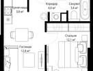 1-к. квартира, 36&nbsp;м²