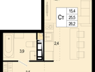 1-к. квартира, 25 м²