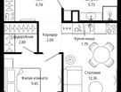 1-к. квартира, 41&nbsp;м²