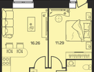 2-к. квартира, 35&nbsp;м²