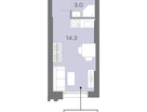 Студия, 19 м²