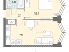 1-к. квартира, 38&nbsp;м²