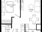 1-к. квартира, 44 м²
