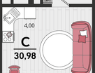 Студия, 30 м²