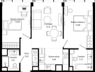 2-к. квартира, 62&nbsp;м²