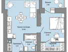 2-к. квартира, 46&nbsp;м²