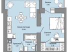 2-к. квартира, 46&nbsp;м²