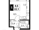 Студия, 22&nbsp;м²