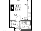 Студия, 22&nbsp;м²