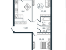 2-к. квартира, 65,2&nbsp;м²