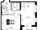 2-к. квартира, 48&nbsp;м²